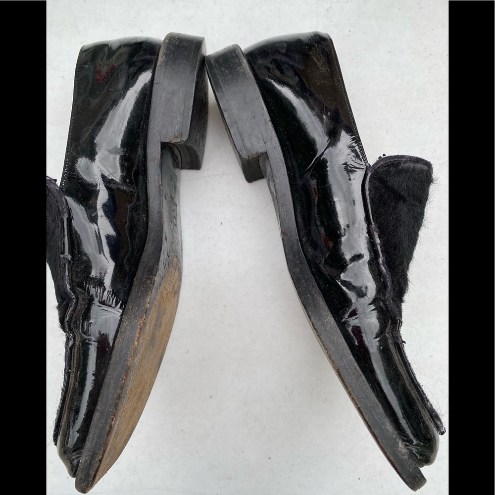 Armani calf hair / patent loafers